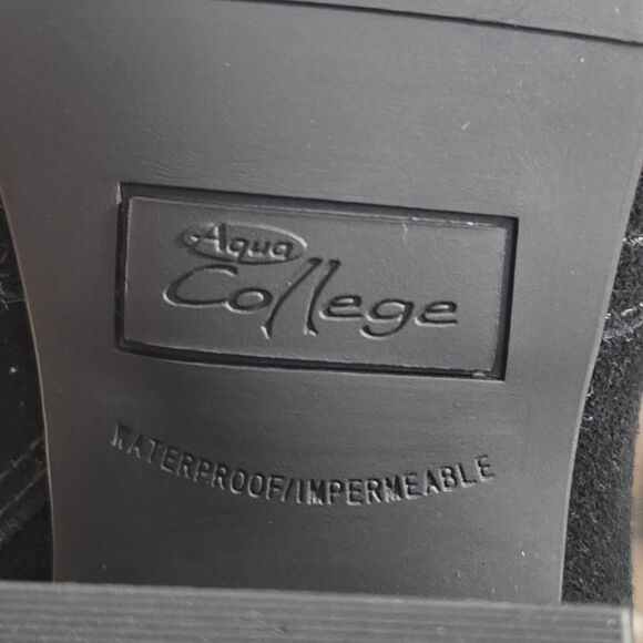 Aqua‎ College Women Tori Waterproof Black Suede Knee-High Boots 10M Side Zipper - Picture 14 of 16